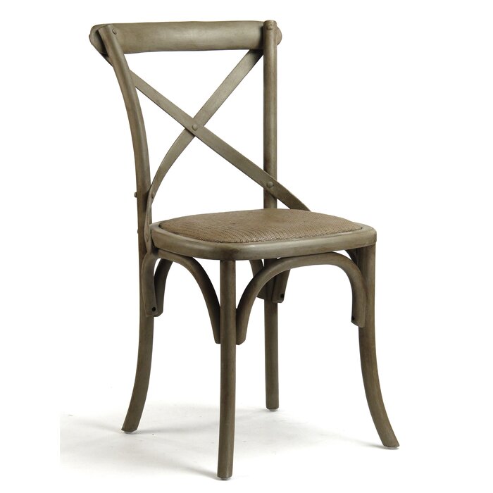 Parisienne Cafe Solid Wood Cross Back Side Chair #AD115