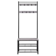 Load image into Gallery viewer, Greige Parke 27.6&#39;&#39; Wide Hall Tree with Bench and Shoe Storage
