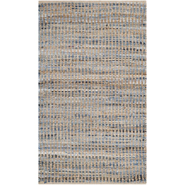 Rectangle 3' x 5' Parkman Handmade Handwoven Natural/Blue Rug
