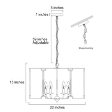 Load image into Gallery viewer, Parmer 4 - Light Candle Style Drum Chandelier

