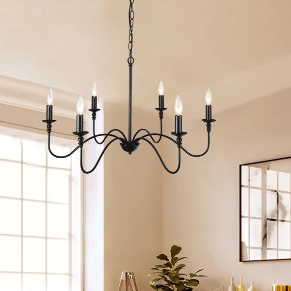 Parrett 6 - Light Candle Style Classic Chandelier