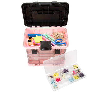 Pink Parts and Crafts Tool Box with 4 Organizer (ND192)