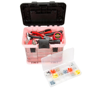 Pink Parts and Crafts Tool Box with 4 Organizer (ND192)