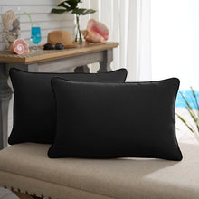 Load image into Gallery viewer, 12&quot; x 18&quot; Black Parvati Indoor/Outdoor Lumbar Pillow (Set of 2)
