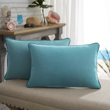 Load image into Gallery viewer, 12&quot; H x 24&quot; W Aqua Blue Parvati Indoor/Outdoor Lumbar Pillow (Set of 2)
