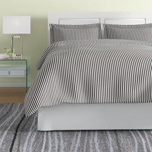 Load image into Gallery viewer, Paseo Gary/White Microfiber Modern &amp; Contemporary Duvet Cover Set queen
