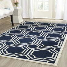 Load image into Gallery viewer, Pasha Power Loom Navy / Ivory Rug, Rectangle 6&#39; x 9&#39;
