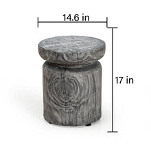 Load image into Gallery viewer, Patio Sense Burna Round Garden Stool,Washed Gray
