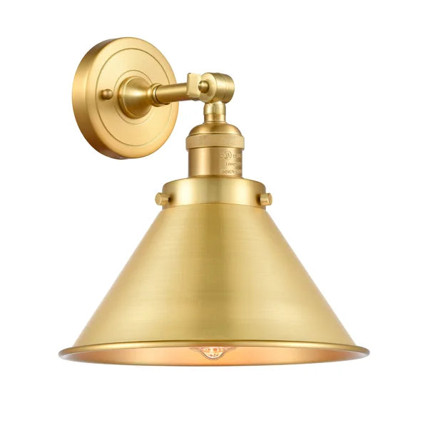 Satin Gold Paylor 1 - Light Dimmable Armed Sconce
