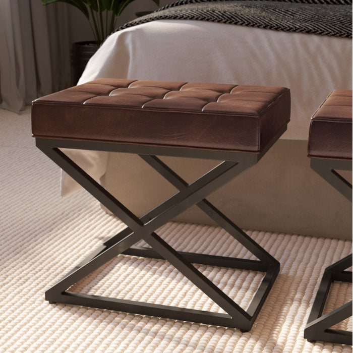 Pearson Leather Ottoman