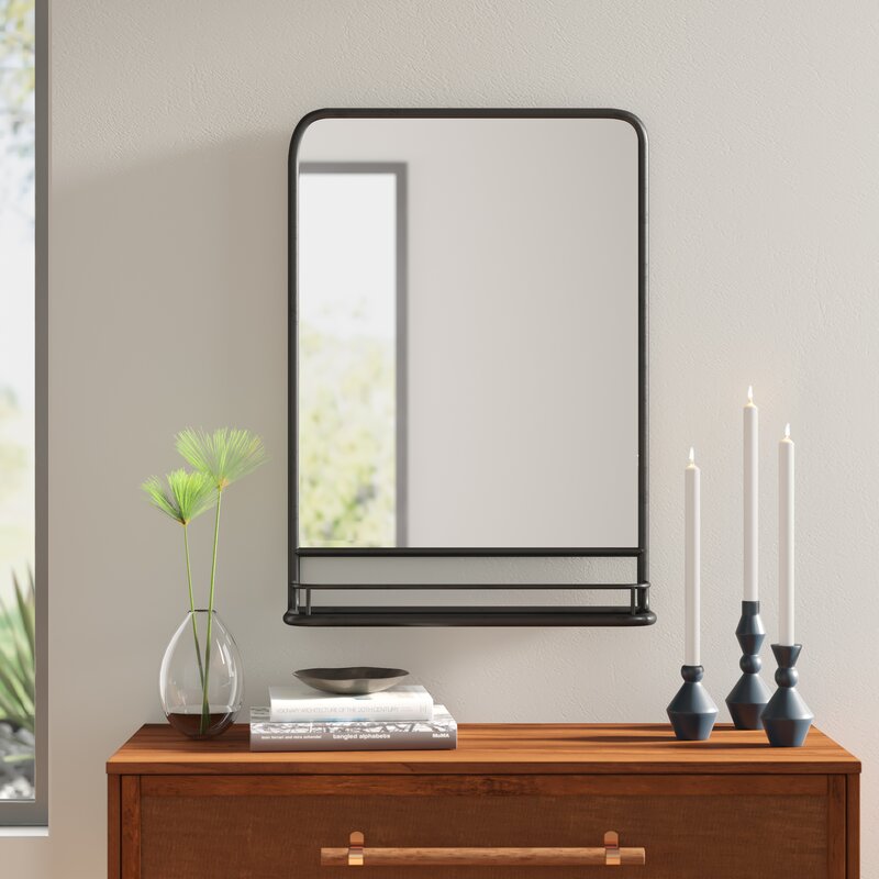 Peetz Accent Mirror with Shelves 7208