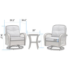 Load image into Gallery viewer, Pelletier 3 Piece Rattan Seating Group with Cushion Gray/Blue 3367RR
