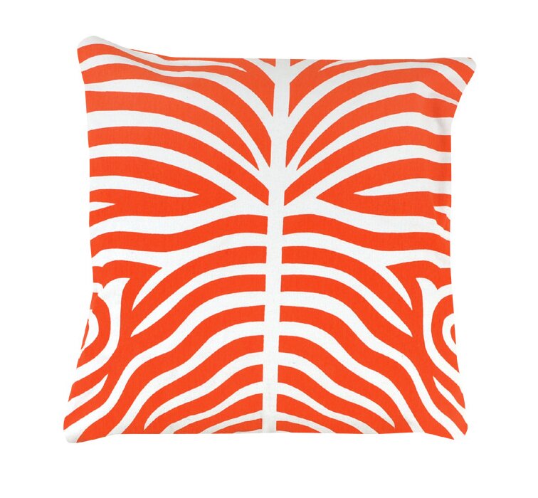 Pena Zebra Striped 100% Cotton Throw Pillow (Set of 2) GL1617