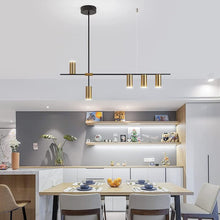 Load image into Gallery viewer, 41&#39;&#39; H X 39.3&#39;&#39; W X 4.72&#39;&#39; D Pendant Light Fixtures, Dimmable Modern Led Chandelier Lighting With Spotlights, Adjustable Linear Hanging Pendant Light For Kitchen Island Dining Room Living Room (Black,Gold )
