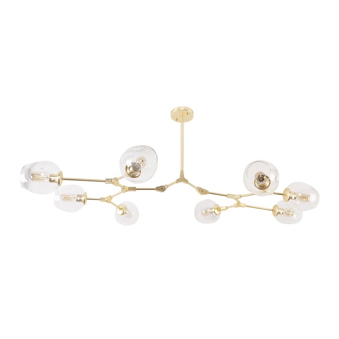 Gold Pendent Dimmable Sputnik Modern Linear Chandelier