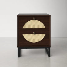 Load image into Gallery viewer, Espresso Penelope 2 - Drawer Metal Nightstand
