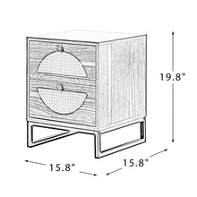 Load image into Gallery viewer, Espresso Penelope 2 - Drawer Metal Nightstand
