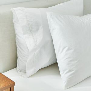 King Pillowcase Pair White Percale 400 Thread Count 100% Cotton Pillowcase Set of 2 GL828