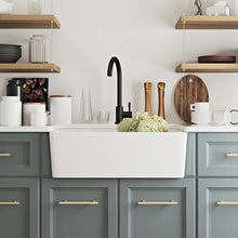 Load image into Gallery viewer, Perch 24&quot; L x 16&quot; W Farmhouse Kitchen Sink with Sink Grid and Basket Strainer
