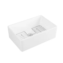 Load image into Gallery viewer, Perch 24&quot; L x 16&quot; W Farmhouse Kitchen Sink with Sink Grid and Basket Strainer
