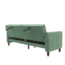 Load image into Gallery viewer, Perdue 81.5&quot; Velvet Square Arm Convertible Sleeper
