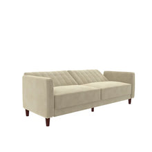 Load image into Gallery viewer, Perdue 81.5&quot; Velvet Square Arm Convertible Sleeper

