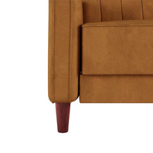 Load image into Gallery viewer, Perdue 81.5&quot; Velvet Square Arm Convertible Sleeper
