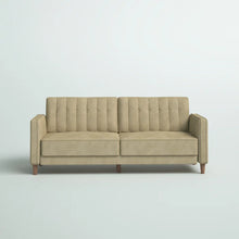 Load image into Gallery viewer, Perdue 81.5&quot; Velvet Square Arm Convertible Sleeper
