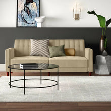 Load image into Gallery viewer, Perdue 81.5&quot; Velvet Square Arm Convertible Sleeper
