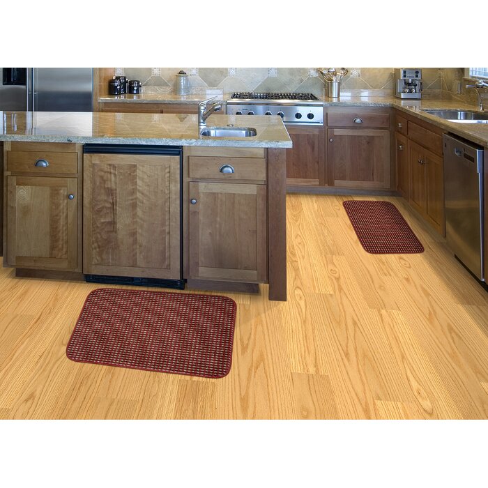 Chili Red Perseus 2 Piece Kitchen Mat Set (ND84)