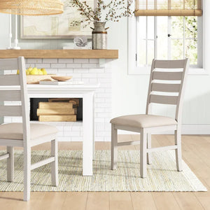 Peterlee Ladder Back Side Chair in White (Set of 2)