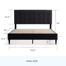 Load image into Gallery viewer, Peters Tufted Upholstered Low Profile Platform Bed king
