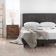 Load image into Gallery viewer, Peters Tufted Upholstered Low Profile Platform Bed Charcoal Queen #1547HW
