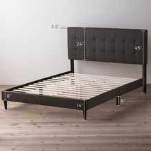Load image into Gallery viewer, Twin XL Charcoal Peters Tufted Upholstered Low Profile Platform Bed
