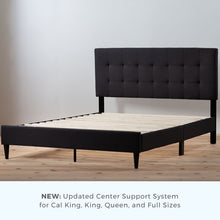 Load image into Gallery viewer, Queen Charcoal Peters Tufted Upholstered Low Profile Platform Bed CG191

