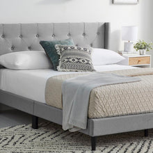 Load image into Gallery viewer, Petersen Tufted Upholstered Low Profile Platform Bed King, Stone #2611HW
