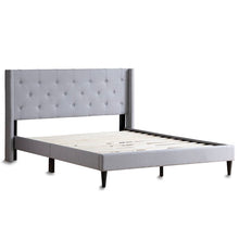 Load image into Gallery viewer, Petersen Tufted Upholstered Low Profile Platform Bed King, Stone #2611HW
