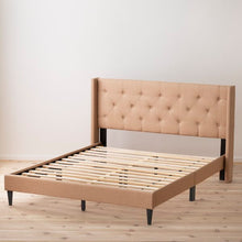 Load image into Gallery viewer, King Beige Petersen Tufted Upholstered Low Profile Platform Bed MRM2316
