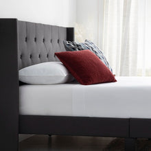 Load image into Gallery viewer, Twin XL Charcoal Petersen Tufted Upholstered Low Profile Platform Bed MRM1327
