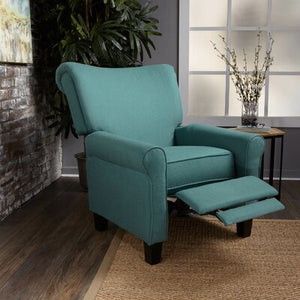 Petit Fabric Push Back Manual Recliner (Dark Teal) - 627CE