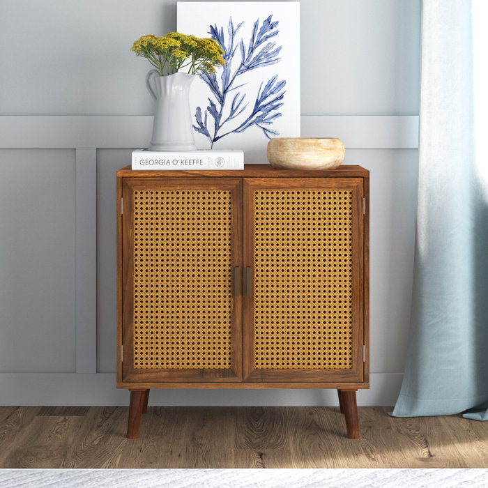 Petrolia  Tall Solid Wood 2 - Door Accent Cabinet