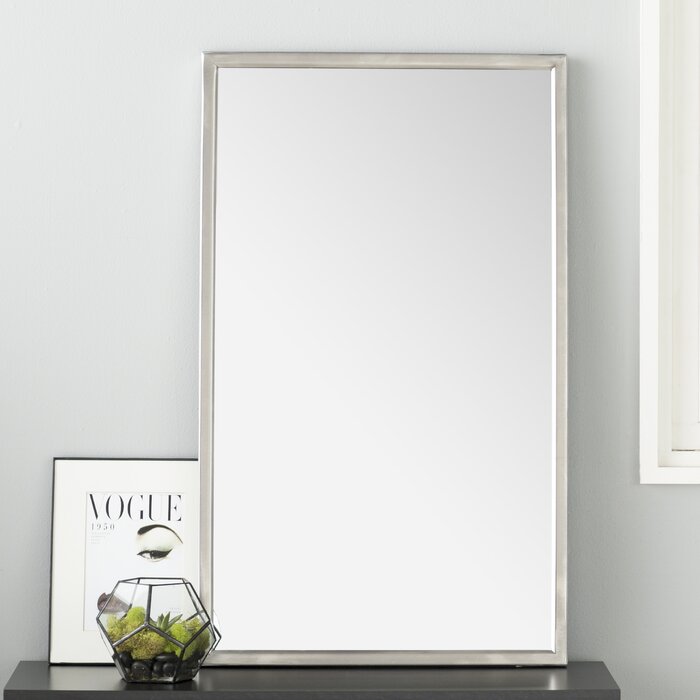 Petrolia Modern & Contemporary Wall Mirror with Stainless Steel Frame