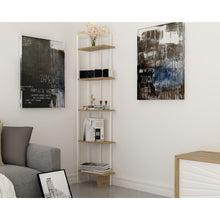 Load image into Gallery viewer, Phaneuf Corner Bookcase, Color: White/ Oak, #6225
