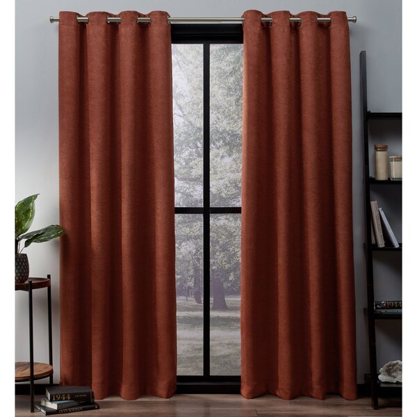 Phillipa Solid Room Darkening Thermal Grommet Curtain Panels (Set of 2)