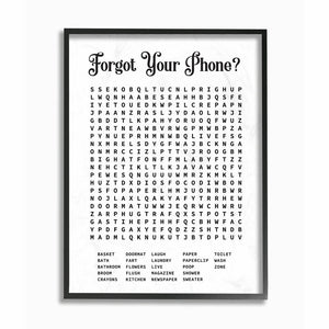 Phone Crossword Puzzle Bathroom Word Design - Print MRM/GL3434