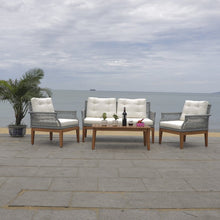 Load image into Gallery viewer, Piekos Sofa Seating in Gray with Beige Cushions and Table ONLY #1459HW
