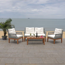 Load image into Gallery viewer, Piekos Sofa Seating in Gray with Beige Cushions and Table ONLY #1459HW
