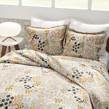 Load image into Gallery viewer, Pienni Brown/Green/White Standard Cotton 200 TC Reversible Modern &amp; Contemporary 3 Piece Duvet Cover Set, King
