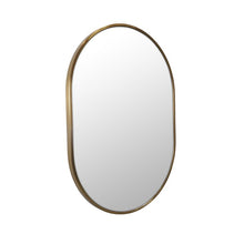 Load image into Gallery viewer, 28&quot; x 20&quot; Satin Brass Pill Shape Modern &amp; Contemporary Vanity Mirror MRM173
