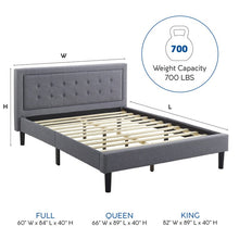 Load image into Gallery viewer, Pinheiro Tufted Upholstered Low Profile Platform Bed, queen
